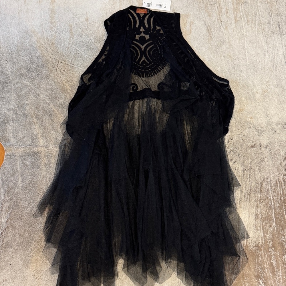 Black Lace and Tulle Tank Duster